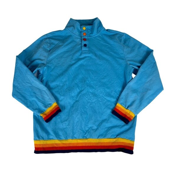 Aldi Work Uniform Shirt Men's M Blue Rainbow Stripes 2023 Gear Capsule Collectio - Picture 1 of 5